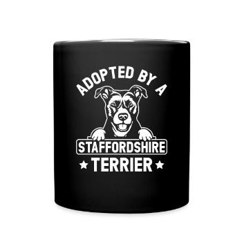 American Staffordshire Bull Terrier Staffy Dog - Full Colour Mug - black - Front