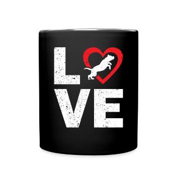 American Staffordshire Bull Terrier Staffy Dog - Full Colour Mug - black - Front
