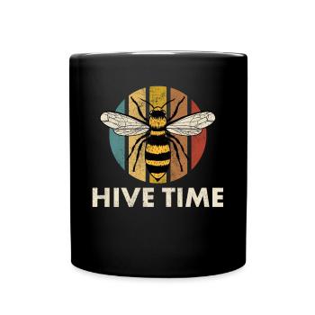 Hive Time Shirt Geschenk Imker Geschenk - Tasse einfarbig - Schwarz - Vorne