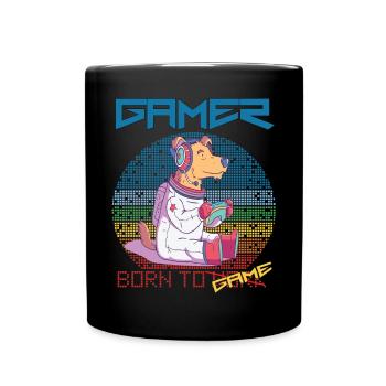 Jeux vidéo Funny Gamer Born To Gaming Retro Astro - Mug uni - noir - Devant