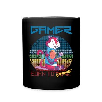 Video Games Funny Gamer Born To Gaming Retro Game - Full Colour Mug - black - Front