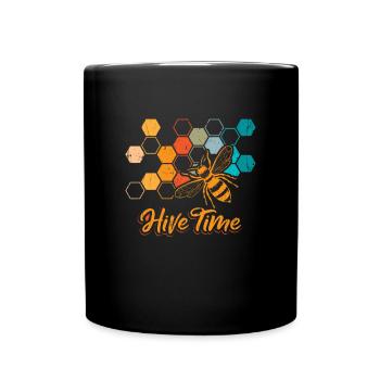 Hive Time Shirt Geschenk Imker Geschenk - Tasse einfarbig - Schwarz - Vorne