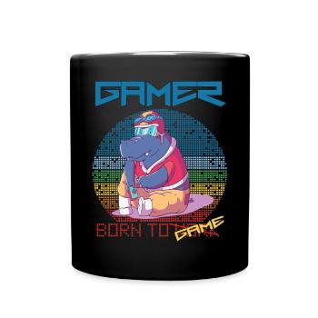 Video Games Funny Gamer Born To Gaming Retro Game - Full Colour Mug - black - Front