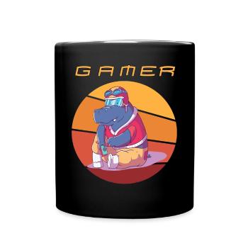 Gamer Retro Jeux Vidéo Vintage Funny Gaming Conso - Mug uni - noir - Devant