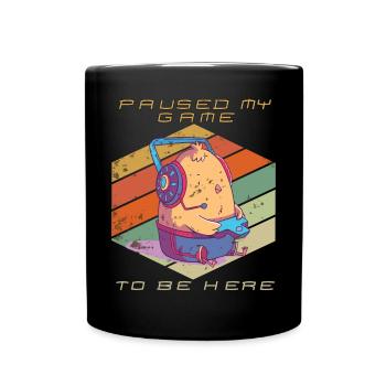 Video Games Gamer Paused My Game Retro Gaming Cons - Full Colour Mug - black - Front