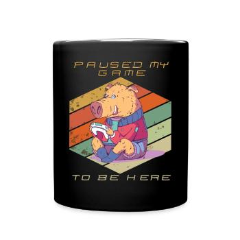 Funny Video Games Gamer Paused My Game Retro Gamin - Full Colour Mug - black - Front