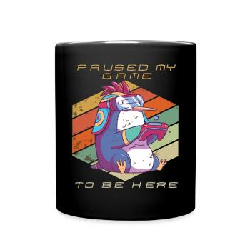 Video Games Gamer Paused My Game Retro Gaming Peng - Full Colour Mug - black - Front