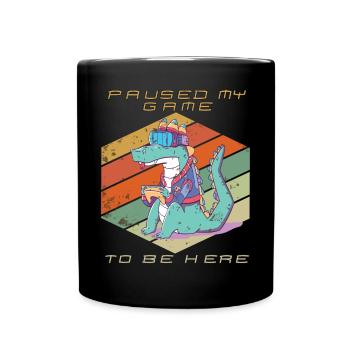 Video Games Gamer Paused My Game Retro Gaming Croc - Full Colour Mug - black - Front