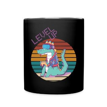 Level Up Gamer Retro Video Games Retro Gaming Croc - Full Colour Mug - black - Front