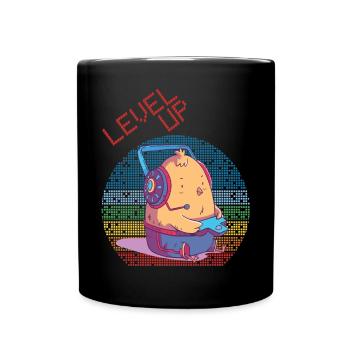 Level Up Gamer Video Games Retro Vintage Gaming Ch - Tasse einfarbig - Schwarz - Vorne