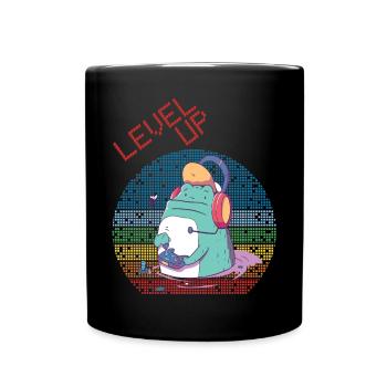 Level Up Gamer Video Games Retro Vintage Gaming Ga - Tasse einfarbig - Schwarz - Vorne