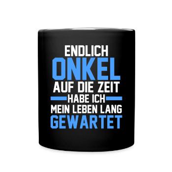Patenonkel Pate Onkel - Tasse einfarbig - Schwarz - Vorne