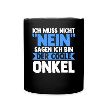 Patenonkel Pate Onkel - Tasse einfarbig - Schwarz - Vorne