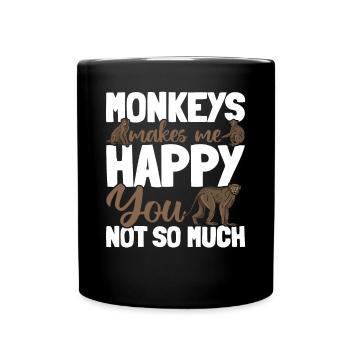 Les singes me rendent moins heureux - Monkey Lo - Mug uni - noir - Devant