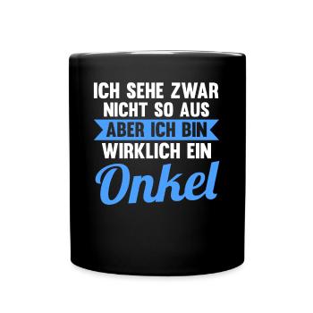 Patenonkel Pate Onkel - Tasse einfarbig - Schwarz - Vorne