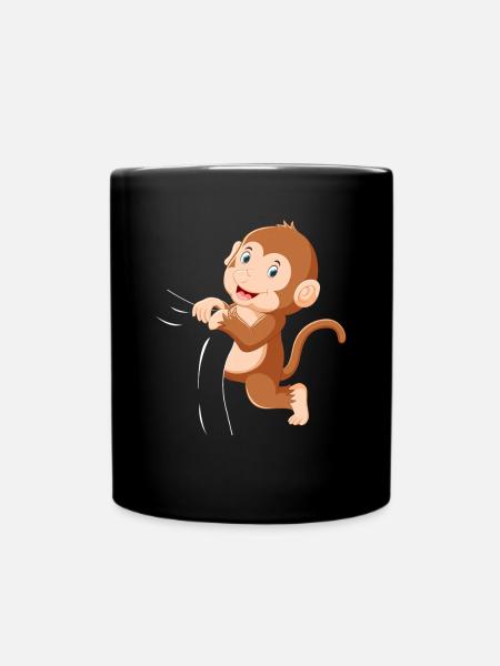 Cute Monkey Baby Monkey Baby Orangutan Baby Monkey - Tasse einfarbig - Schwarz