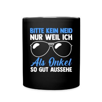 Patenonkel Pate Onkel - Tasse einfarbig - Schwarz - Vorne