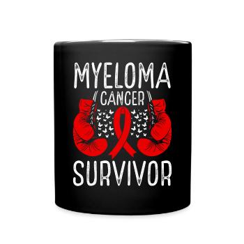 Myeloma Cancer Survivor Awareness Ribbon Month - Full Colour Mug - black - Front