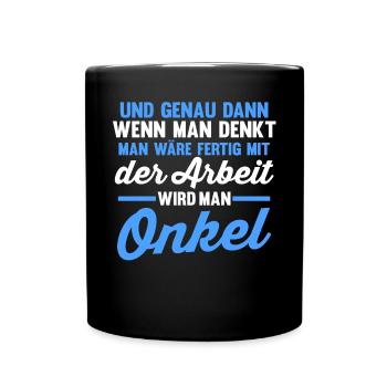 Patenonkel Pate Onkel - Tasse einfarbig - Schwarz - Vorne