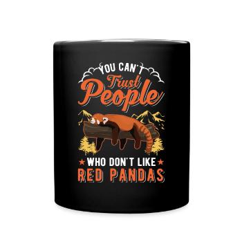 Red panda gift cat bear - Full Colour Mug - black - Front