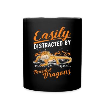 Facilement distrait par Bearded Dragons Bartagame - Mug uni - noir - Devant