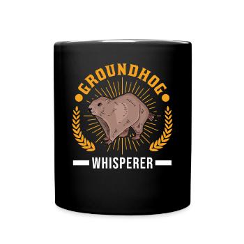Murmeltier Flüsterer Groundhog Waldmurmeltier - Tasse einfarbig - Schwarz - Vorne