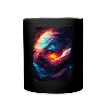 Space Galaxy Nebel Aquarellmalerei Astronomiemuste - Tasse einfarbig - Schwarz - Vorne