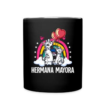Große Schwester Zebra - Tasse einfarbig - Schwarz - Vorne