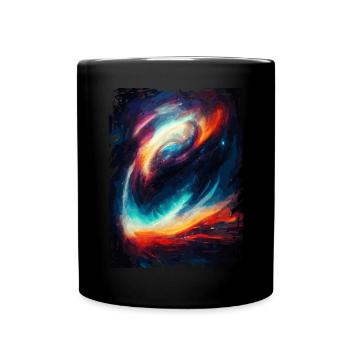 Space Galaxy Nebula Muster Stars Sky Cosmic - Tasse einfarbig - Schwarz - Vorne