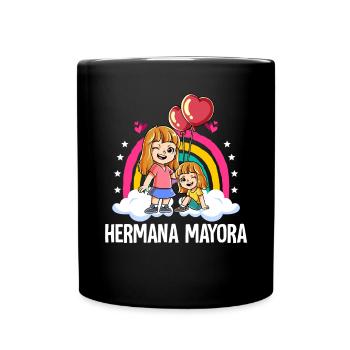 Große Schwester Mädchen - Tasse einfarbig - Schwarz - Vorne