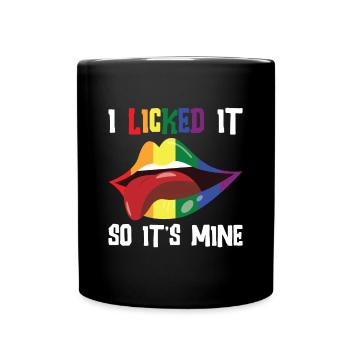 LGBT Human Human Rainbow Gift Idea - Full Colour Mug - black - Front