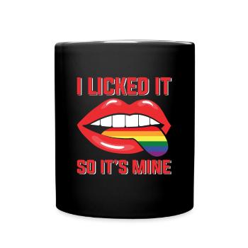 LGBT Human Human Rainbow Gift Idea - Full Colour Mug - black - Front