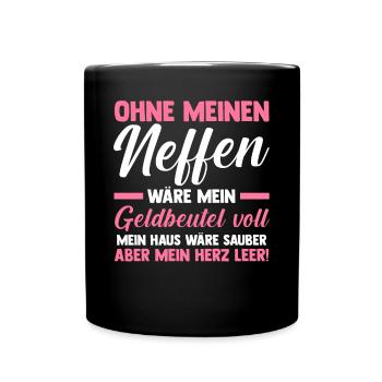 Patinntante Patin Neffen Tante - Tasse einfarbig - Schwarz - Vorne
