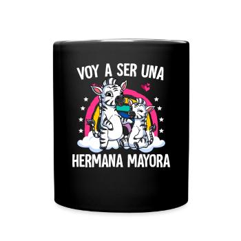 Je vais être une grande sœur zèbre - Mug uni - noir - Devant