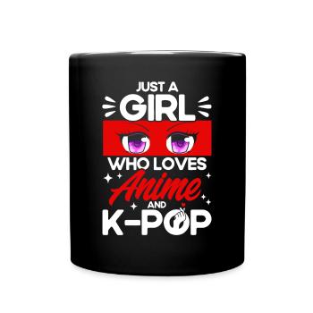Juste une fille qui aime l’anime et la K-pop - Mug uni - noir - Devant