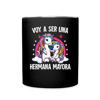 Ich werde eine große Schwester Einhorn sein - Tasse einfarbig - Schwarz - Vorne