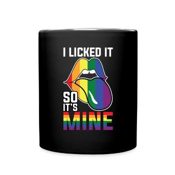 LGBT Human Human Rainbow Gift Idea - Full Colour Mug - black - Front