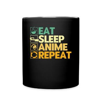 Eat Sleep Anime Repeat - Full Colour Mug - black - Front