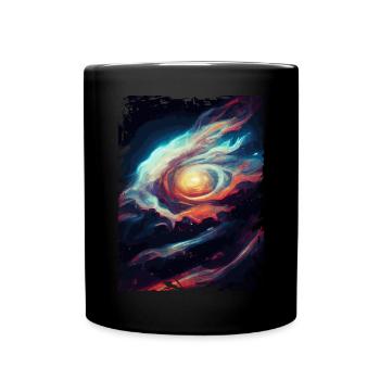 Space Galaxy Nebula Astronomiemuster - Tasse einfarbig - Schwarz - Vorne