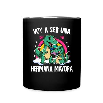 Ich werde eine große Schwester des T-Rex sein - Tasse einfarbig - Schwarz - Vorne