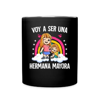 Ich werde Big Sister Girl sein - Tasse einfarbig - Schwarz - Vorne
