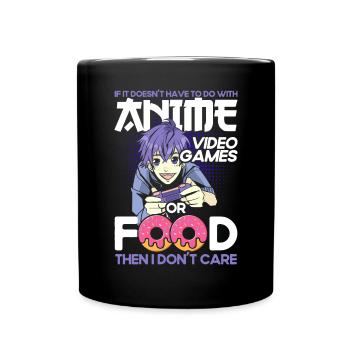 Anime Video Games Or Food - Full Colour Mug - black - Front