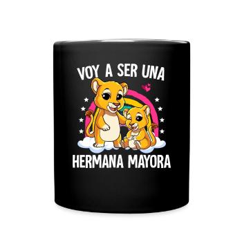 Ich werde die große Schwester Leon - Tasse einfarbig - Schwarz - Vorne