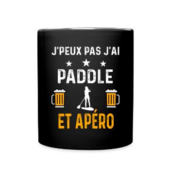 je peux pas j'ai paddle femme et apéro paddle - Mug uni - noir - Devant