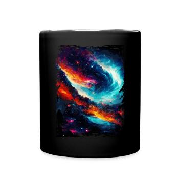 Blaues rotes Weltraum Galaxy Nebula Galaktisches M - Tasse einfarbig - Schwarz - Vorne