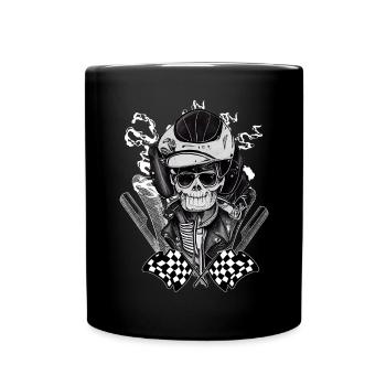 Dark Biker Skull Rockabilly Greaser 50s Ästhetik - Tasse einfarbig - Schwarz - Vorne