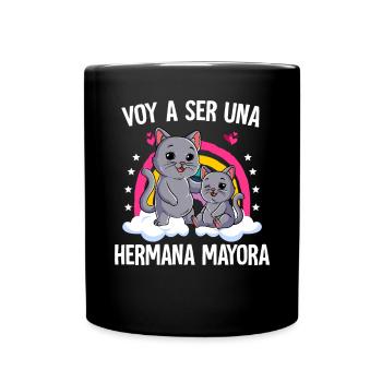 Ich werde Big Sister Cat sein - Tasse einfarbig - Schwarz - Vorne