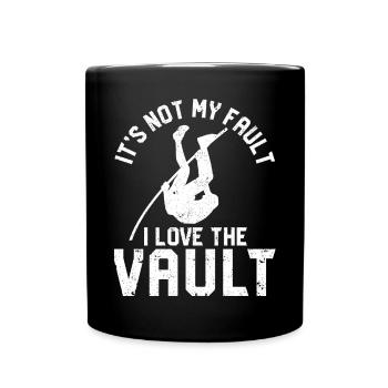 Lustiger Stabhochsprung Stabhochsprung - Tasse einfarbig - Schwarz - Vorne