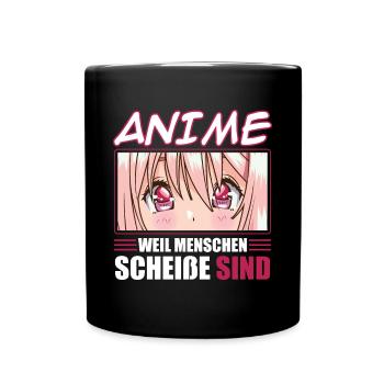 Anime because people suck - Full Colour Mug - black - Front