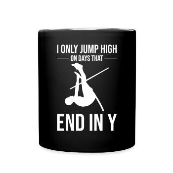 Saut à la perche amusant Saut à la perche - Mug uni - noir - Devant